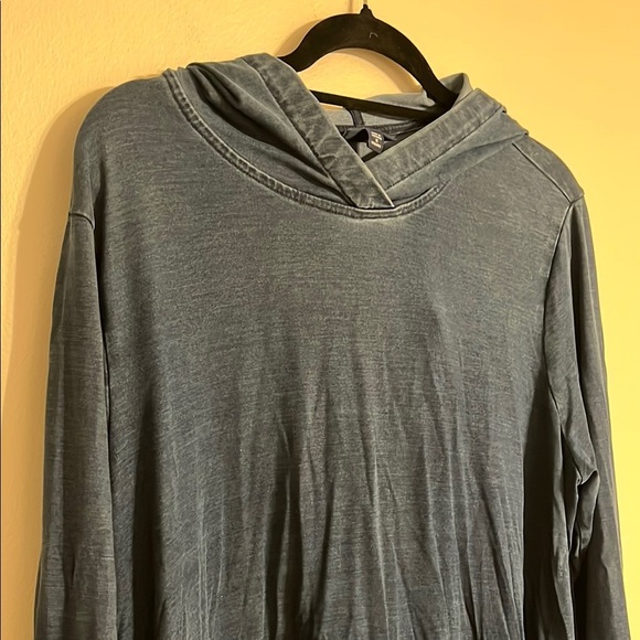 J. Jill Pure Jill Indigo Chambray Hoodie Dress Tunic Top Lagenlook Artsy - Picture 2 of 7